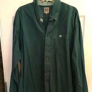 Cinch dark teal long sleeve button down shirt